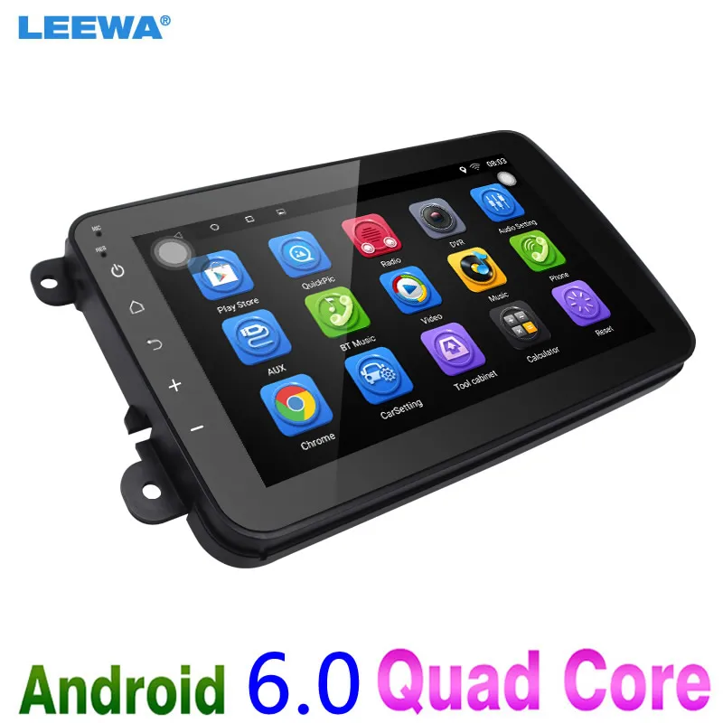 

LEEWA 8inch Ultra Slim Android 6.0 Quad Core Car Media Player With GPS Navi Radio For VW Sharon/Amarok/Caddy/EOS