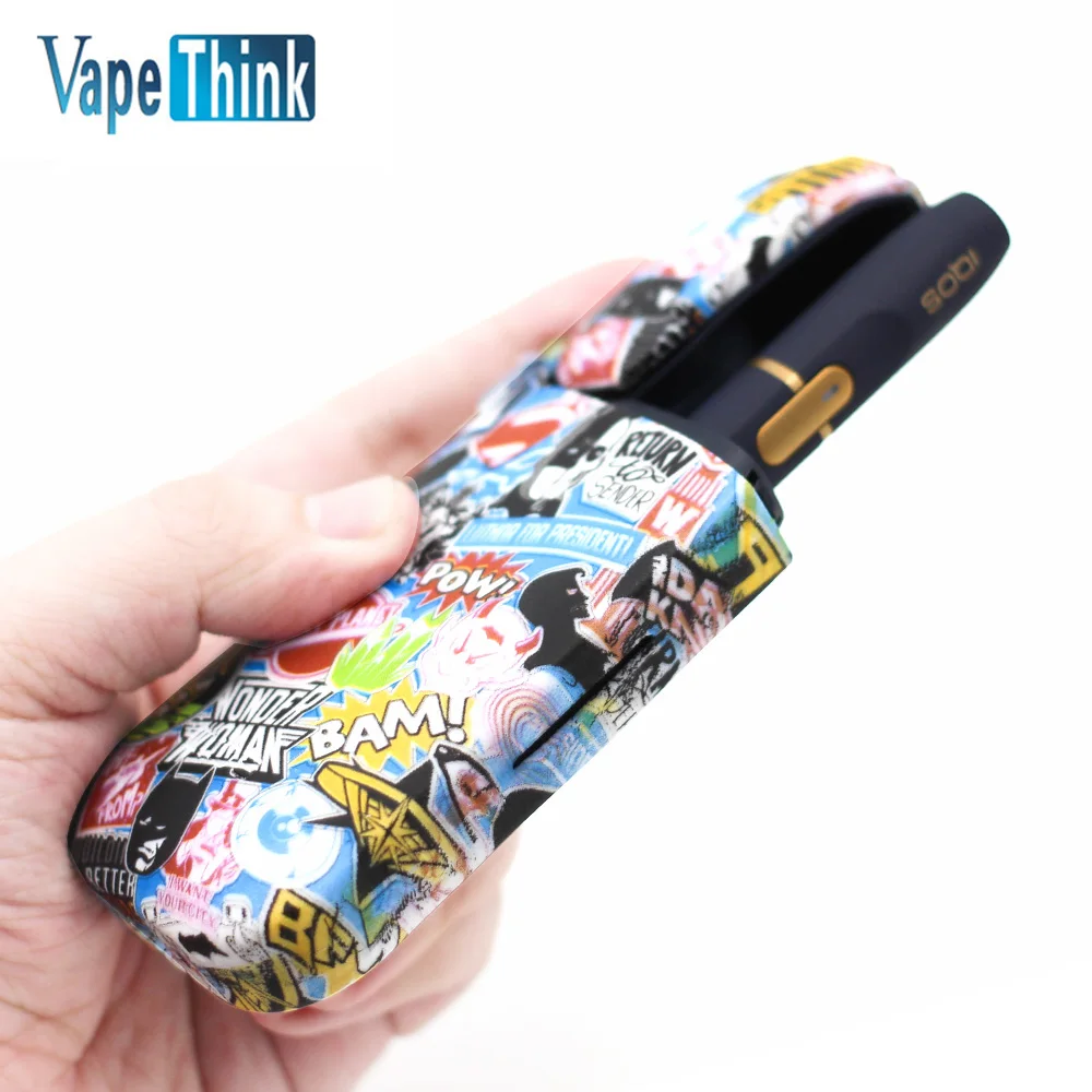 Мягкий силиконовый гелевый резиновый чехол Vapethink с граффити и черепом для IQOS 2 4 Plus