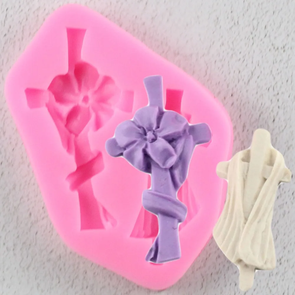 

Flower Lace Cross Shape Silicone Cake Mold Non-StSilicone Mould For Candy Cookies Fondant Cake Tools Cake Decorating