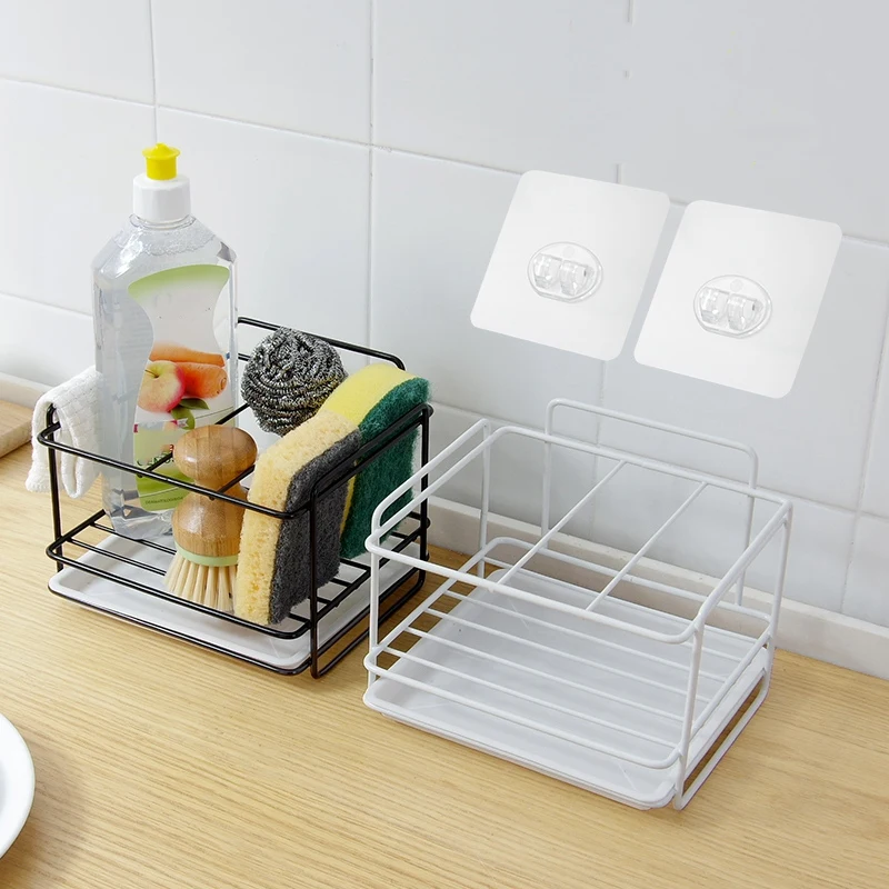 Продвижение двухслойная губка держатель для кухонной раковины Органайзер с лоток-сушилка для посудомоечной машины стеллаж для хранения специй полка для домашнего хранения