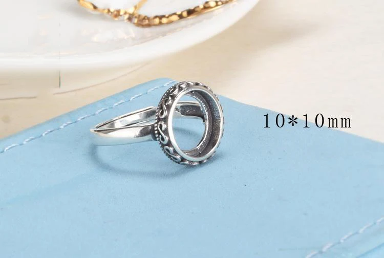 925 пробы серебряные кольца с 8 мм/10 мм кабошон база для женщин ручной работы ювелирные изделия Установка кольцо пустой хороший подарок