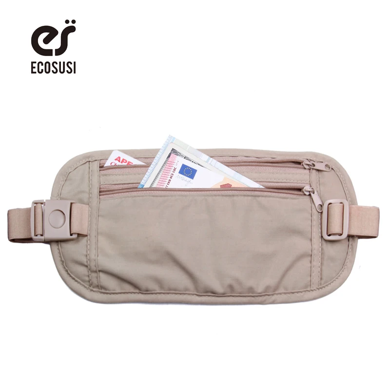 ECOSUSI Waist Bag High Quality Travel Waist Pouch Belt Money Wallet