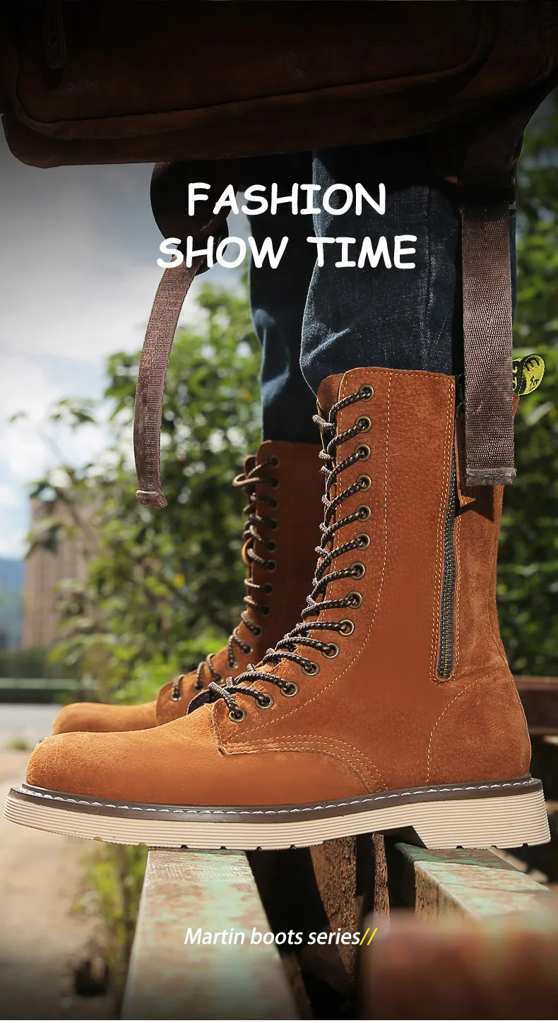 Misalwa; сезон весна; популярные повседневные мужские кожаные ботильоны; высокие зимние ботинки ручной работы для мужчин; мотоциклетные ботинки, визуально увеличивающие рост; Botas