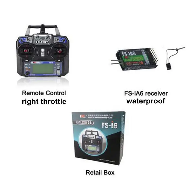 FLYSKY FS-i6 передатчик i6 с iA6 iA6B приемник Водонепроницаемый 2,4G 6-канальный RC радио система управления для дистанционно управляемого летательного аппарата вертолета дрона - Цвет: right i6 WP iA6