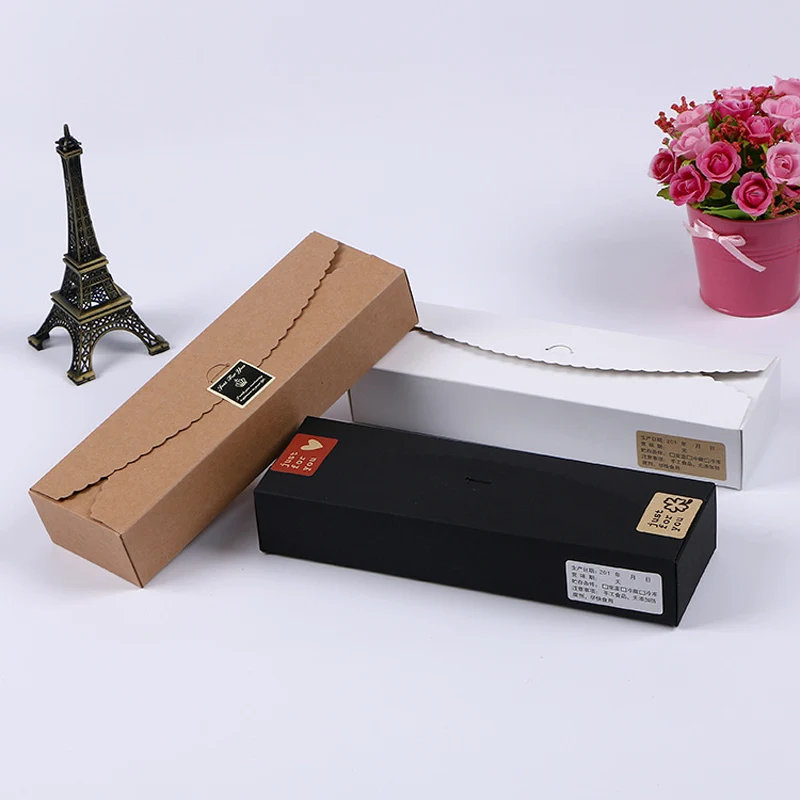 20 шт 23*7*4 см белая бумажная Крафтовая коробка конфет Подарочная коробка для DIY Свадебные сувениры черный шоколадный торт коробки для хранения, органайзеры