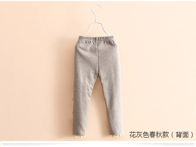 2018 Summer Kids Children Cotton Pink Gray Navy Blue Full Length Capri With Bow Flower Foral Lace Baby Girl Leggings Children (6)