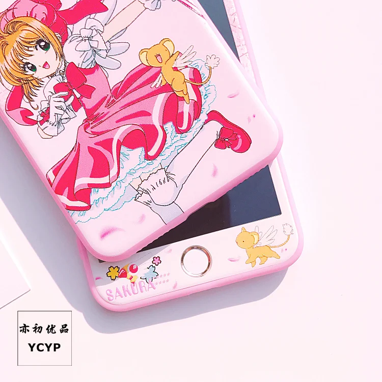 Чехол Sakura для iphone X Cardcaptor+ Защитная пленка для экрана из закаленного стекла для iphone 6 6s Plus 7 7plus 8 8plus Сейлор Мун