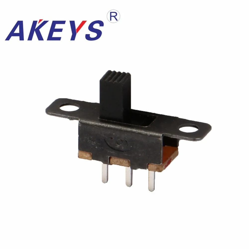 

20PCS SS-12F30 1P2T Single pole double throw slide switch verticle type 3 pin without fixed pin handle heights can be customized