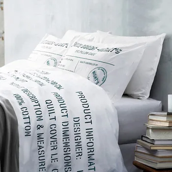 

Brand100%Cotton Letter Brief Modern comfortable bedding set bed clothes 4pcs duvet quilt cover bed sheet bed cover pillow cases