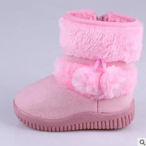 Зимние ботинки для девочек; Новинка; модные удобные толстые теплые детские ботинки с помпонами; милые зимние ботинки для мальчиков; ботинки для принцессы