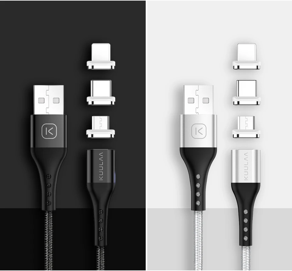 KUULAA Магнитный кабель Micro USB C адаптер быстрой зарядки для iPhone Xiaomi huawei зарядное устройство магнит Быстрая зарядка usb type C USB шнур