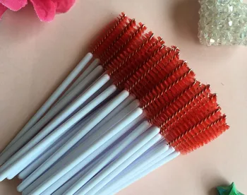 

1000 Make-up Brushes Synthetic Fiber Disposable Mascara Brushes Mascara Applicators Mascara Brushes red color