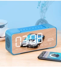 Bluetooth Wireless Speaker Portable Sound System 3D Stereo Music Box with TF USB FM Radio Party Speaker mirrors with clock