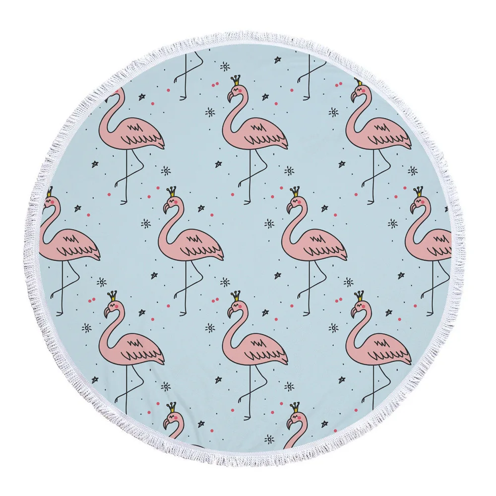 LOUTASI Фламинго круглый пляжное Полотенца с кисточкой для лета из микрофибры 150 см настенный гобелен купальня Полотенца s Пикник Одеяло коврик