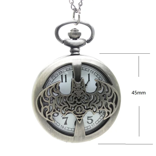 (1153) Vintage Argento Antico Bat Design Orologio Da Tasca Collana. Alberi Di Na (1153) Vintage Argento Antico Bat Design Orologio Da Tasca Collana. Alberi Di Na