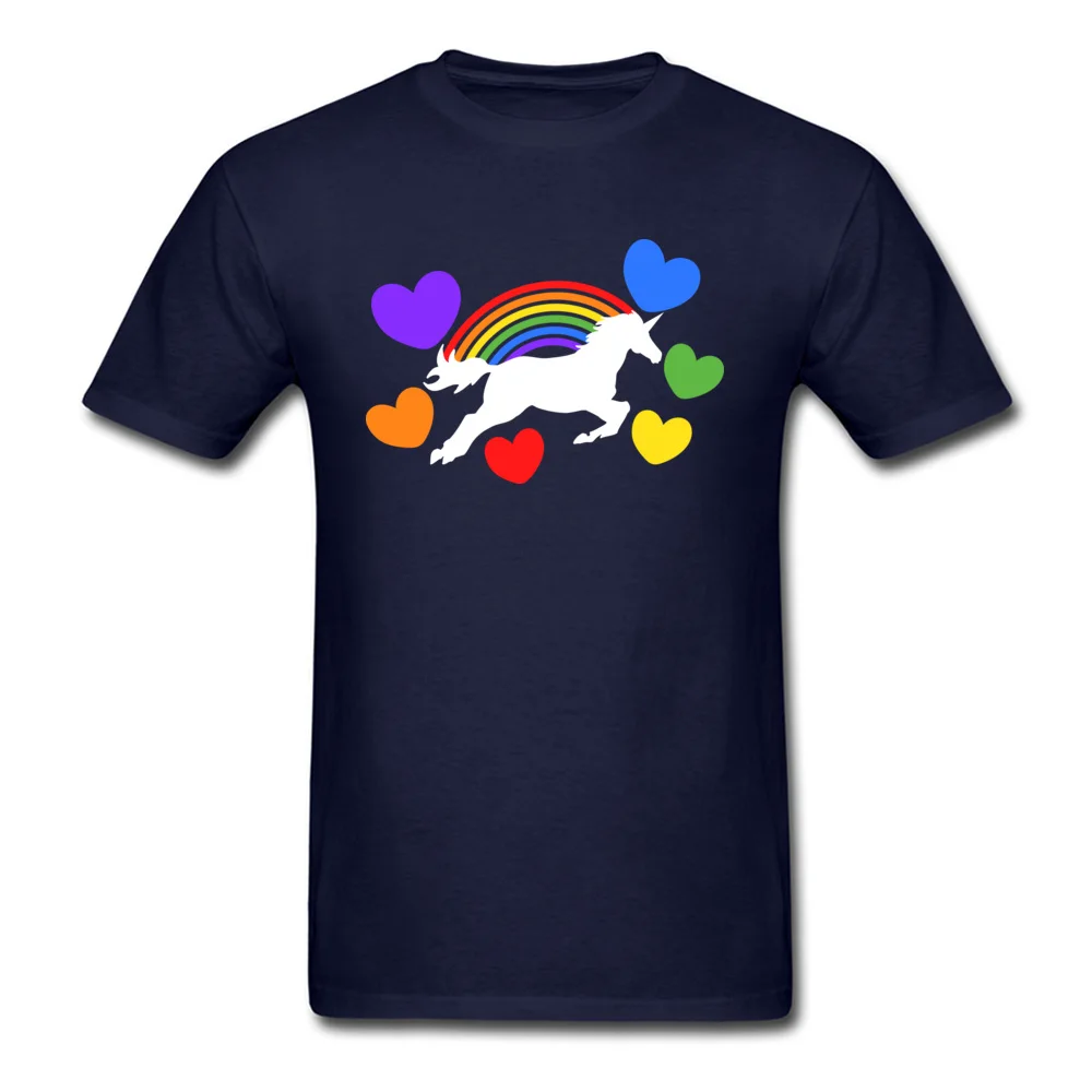 Unicorn Lover Printed On Autumn Pure Cotton Round Collar Mens Tops Shirt Printed Clothing Shirt Classic Short Sleeve T Shirts Unicorn Lover navy