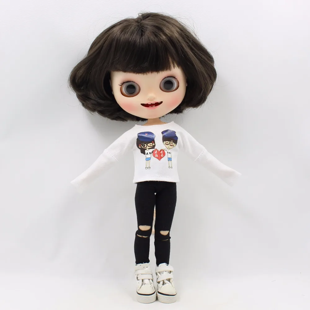 Neo Blythe Doll White Shirt with Black Pants 1
