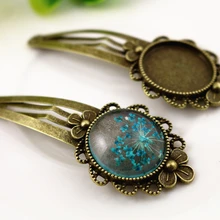 20 мм, 5 шт., высокое качество, бронзовое покрытие, медный материал, заколка для волос, заколка для волос, основа для установки, кабошон, камея, J5-21