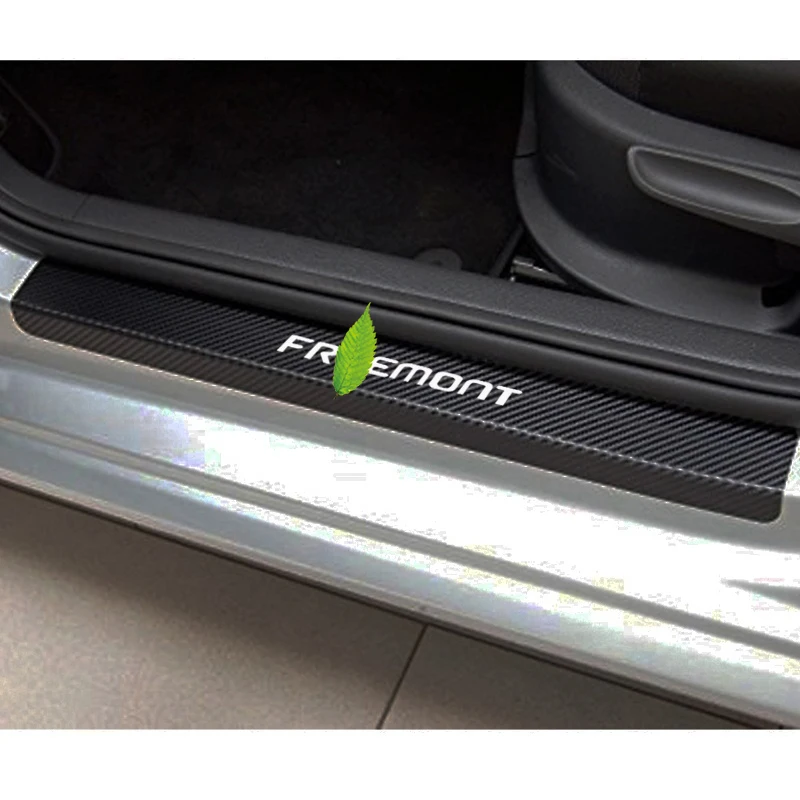 for Kia Sorento Door Sill Protector Reflective 4D Carbon Fiber Sticker Door Entry Guard Door Sill Scuff Plate Stickers Auto Accessories 4Pcs Red