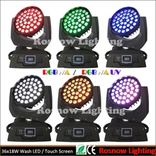 4 шт.(коробки) 2,4 г беспроводной DMX 36x18 Вт светодиодный движущаяся головка сценическое освещение, размытый свет RGBAW+ UV