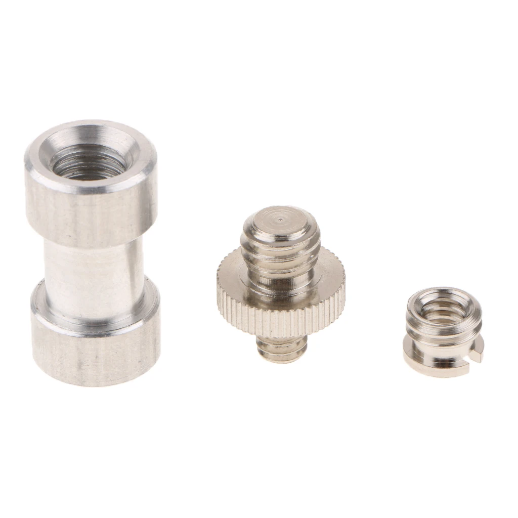 3 in 1 Tripod Screw Converter Adapter Stud Bolt Mount 1/4' Female to 3/8' Male & 1/4 - 1/4 & 1/4' Female to 3/8' Female Set Kit