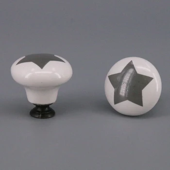 

5Pcs White Ceramic Drawer Pulls for Kids' Room Dresser Knobs Round Shape Cabinet Cupboard door Handles Funiture Hardware