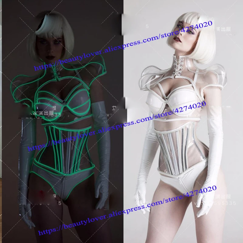 green white led costume