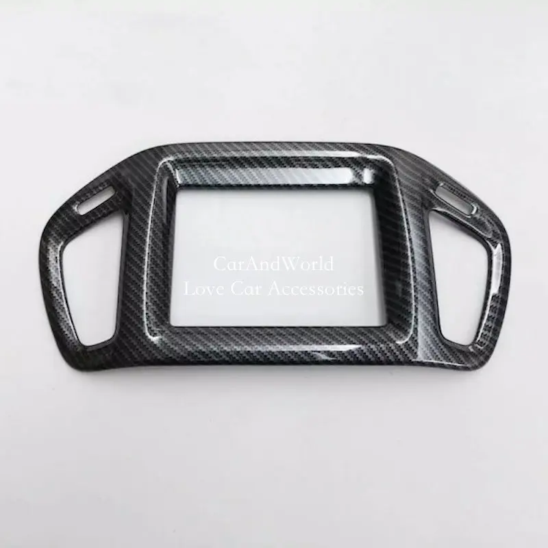 

For Jeep Compass 2017 2018 Front Navigation Box Frame Cover Interior Screen Decorate Trims Carbon Fibre Car-Styling Accessories