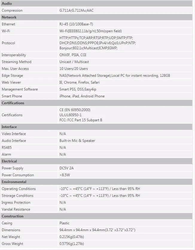 Английская Dahua IPC-A35 Мини PT ip камера детский монитор Встроенный микрофон и динамик DH-IPC-A35 HD PT 3MP Wi-Fi Сетевая камера