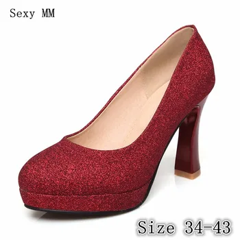 

Ladies Pumps Women High Heel Party Wedding Shoes Woman High Heels Kitten Heels Plus Size 33-40 41 42 43
