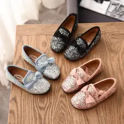 HaoChengJiaDe/модная детская обувь для девочек и мальчиков, повседневная обувь, Блестящие Блестки, дышащие детские кроссовки на плоской подошве