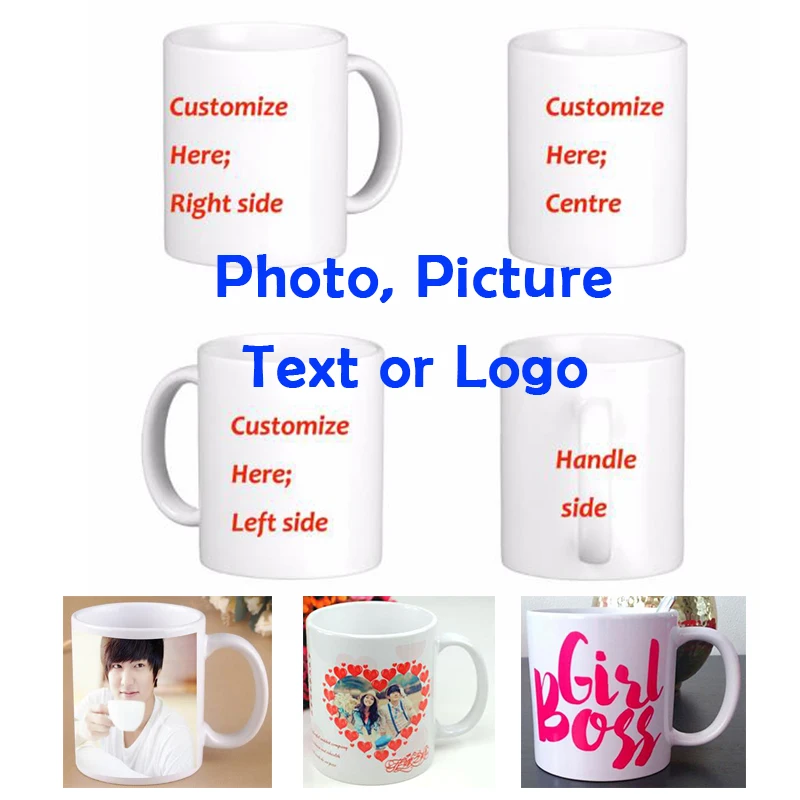 Preise DIY Foto Kaffeebecher Druck Benutzerdefinierte Bild 11 UNZE Weiß Keramik Reisekaffeetassen Personalisierte Text Lustige Tassen Tee Tasse Geschenk becher