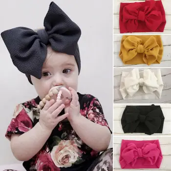 

Newborn Baby Girls Floral Bow Hair Band Cute Big Bow Headbands Princess Lovely Toddler Turban Knot Hair Accessory Head Wrap