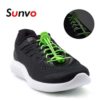 

Sunvo Night Reflective Elastic Shoelaces with Buckle Luminous Glow LED Shoe Laces for Lazy Sneaker Running Sport Shoes Off White