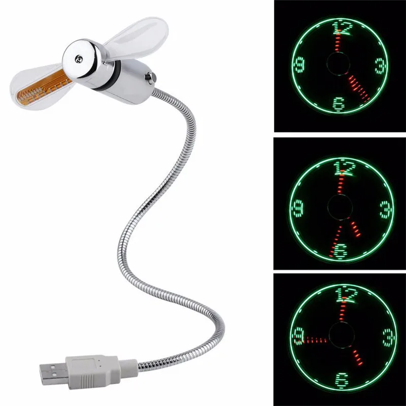 USB CLOCK FAN USB Gadget Portable Summer Cooling Fan Universal For power bank laptops portable FAN