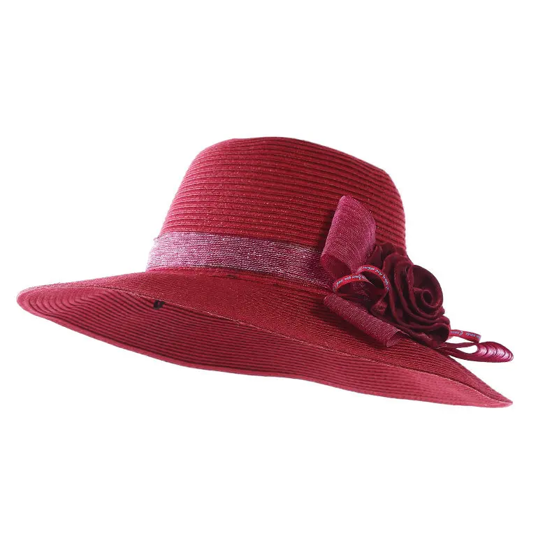 Kajeer, винно-красная, бохо стиль, повседневная, летняя шляпа для женщин, с большими бантами, для девушек, флоппи, защита от солнца, Пляжная соломенная шляпа с широкими полями, женская шляпа от солнца - Цвет: Wine Red