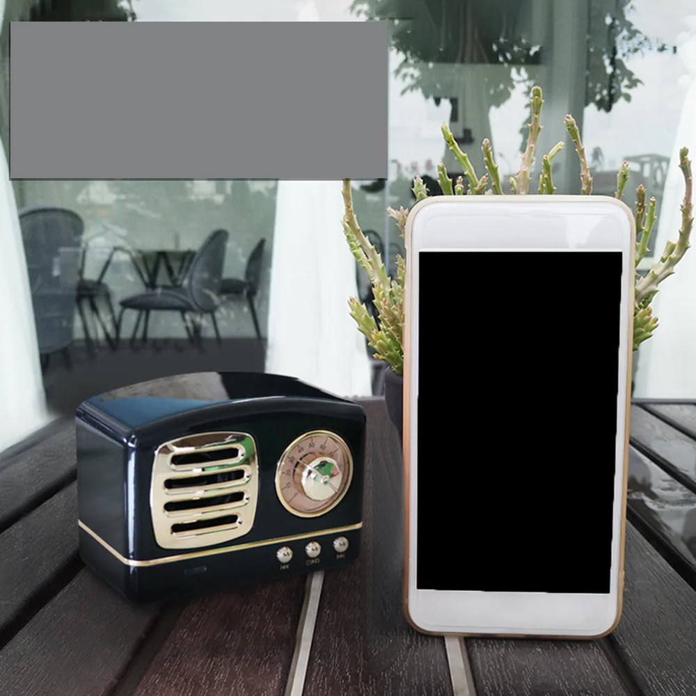 Ретро Bluetooth динамик портативный беспроводной динамик s Колонка бас стерео сабвуфер Поддержка TF карта Ностальгический музыкальный плеер