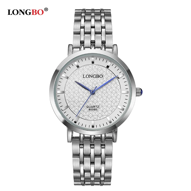 

Fashion Brand LONGBO Watch New Arrival Leisure Sports Series Full Steel Wristwatches Top Quality Men White/Black Watches 80095
