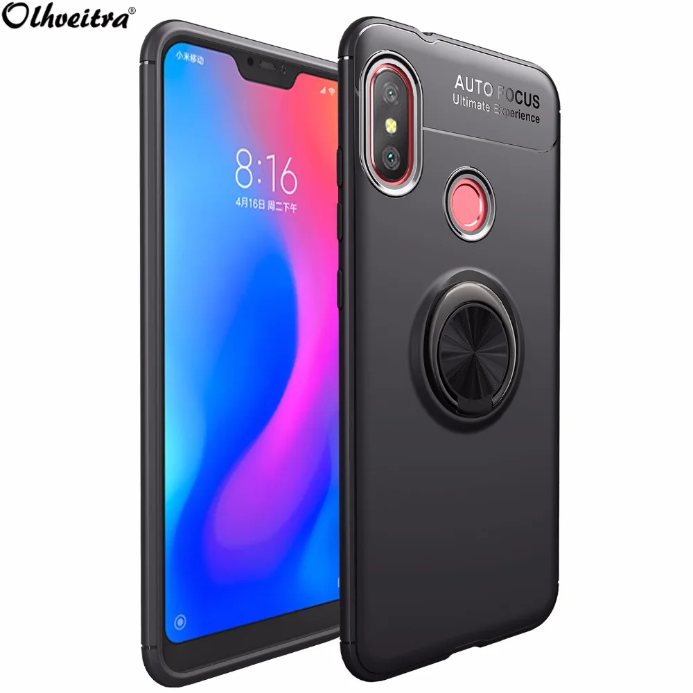 TPU Cover For Xiaomi Mi 6X Mi6X A2 MiA2 Case Finger Ring Holder Matte Soft Silicone 5X Mi5X A1 MiA1 Bag | Мобильные телефоны и