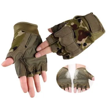 

Outdoor Motorcycle Hard Knuckle Fingerless Gloves Motorbike Motocross Military Tactical Hunting Cycling Half Finger Protective