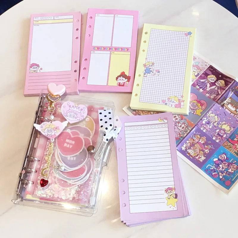 Корейский ins A6 Kawaii 6 отверстий планировщик наполнитель бумага s для Filofax офиса школы спираль тетрадь наполнитель бумага Биндер внутренние страницы