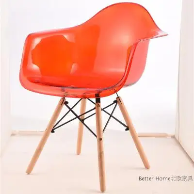 29%Simple Modern Home Back Dining Chair Plastic Chair Transparent Backrest Lounge Chair Meeting Office Coffee Shop - Цвет: Style 4