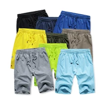 Хлопковые мужские шорты летние резинка на талии повседневные мужские пляжные шорты свободные рабочие мужские брюки 9 цветов шорты большие размеры США