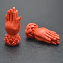 Popolare Cinabro Rosso 13x30mm Buddha Mano e Misura Branelli di Modo di Loto o Busshist Monili Che Fanno 20 pz Per Lotto