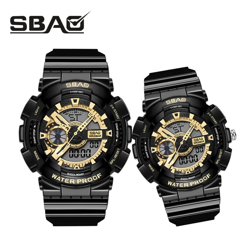 Роскошный пару часов Для Мужчин's Для женщин цифровой спортивные часы для плавания Кварцевые наручные часы Лидирующий бренд часы время для