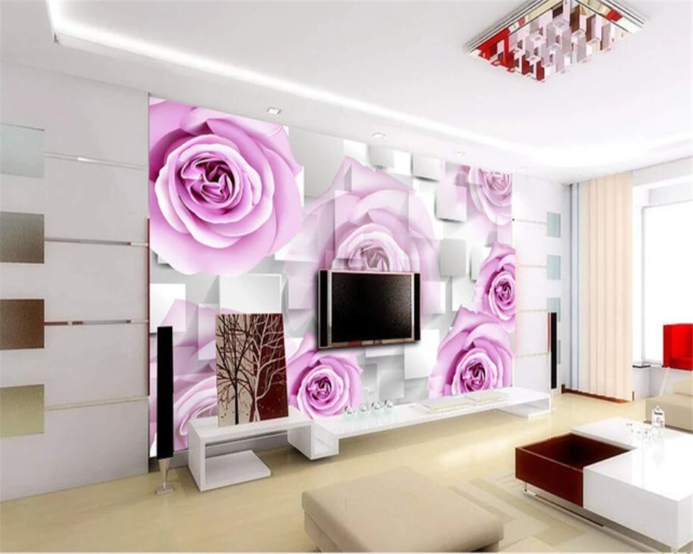 Foto Wallpaper Sederhana Fashion Rose Batu Bata Putih Interior