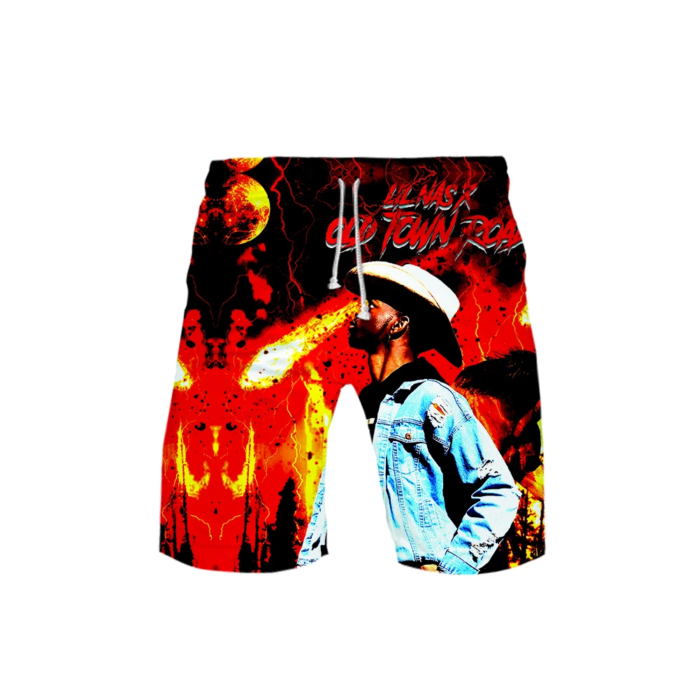 Rapper Lil Nas X Новые модные летние мужские хип-хоп популярные высококачественные трендовые шорты крутые популярные повседневные шорты