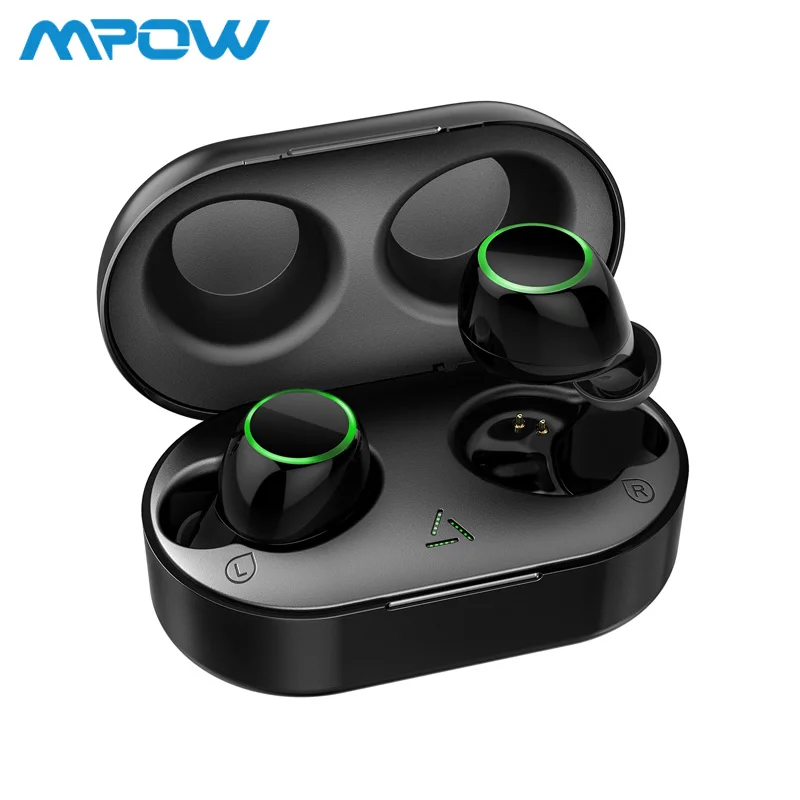 Mpow T6 TWS inalámbrica Bluetooth 5,0 auriculares ipx7 impermeable 21 h tiempo auriculares inalámbricos con micrófono para iPhone Xs xr Huawei - 1