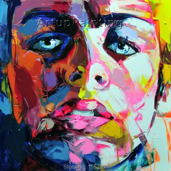 

Palette knife painting portrait Palette knife Face Oil painting Impasto figure on canvas Hand painted Francoise Nielly 13-36