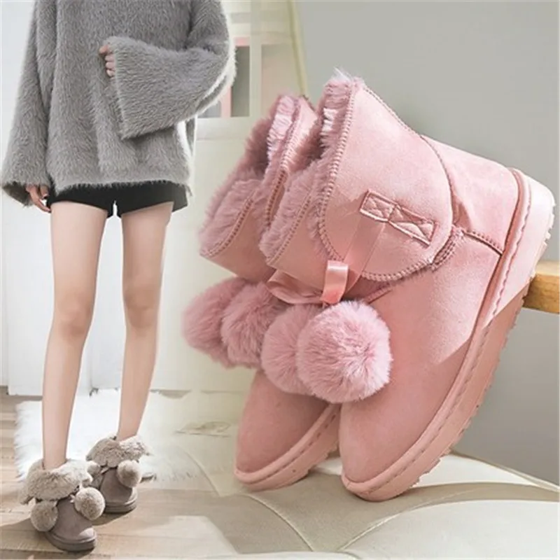 Version Coréenne 2018 Nouvelles gray powder Neige Courtes Boo Bottes De Femmes Femelle Étudiant Plus Sauvage brown Chaud Coton D'hiver Velours Épais Black La zgvWgqRxn